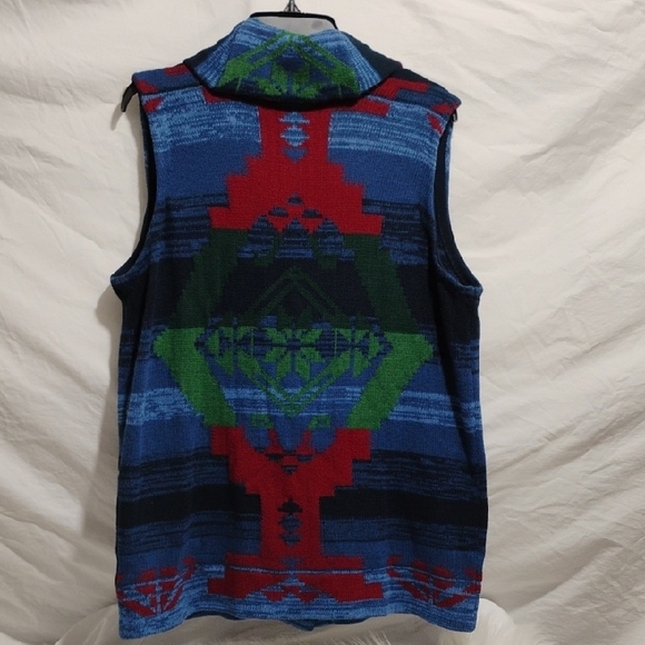 SALE! Chaps Multicolor Aztec Knit Vest Sz.1X Worn 1X #701 CRATE - Picture 8 of 10